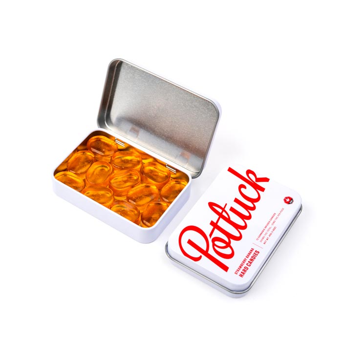 Potluck-Strawberry-Banana-300mg-THC-Hard Candies Potluck Strawberry Banana Hard Candies (300mg THC) - Image 1