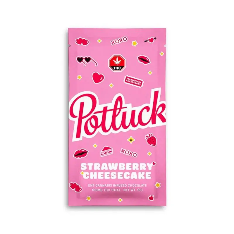 Potluck-Strawberry-Cheesecake-Chocolate 100mg THC Potluck-Strawberry-Cheesecake-Chocolate 100mg THC