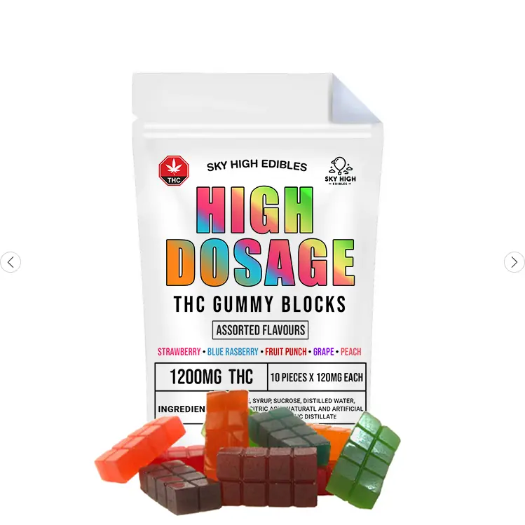 High Dosage Edibles 1200mg THC Gummy Blocks – Sky High Edibles High Dosage Edibles