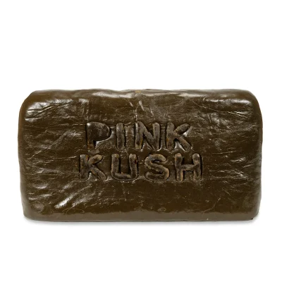 Pink Kush Ice Water Hash with embossed stamp